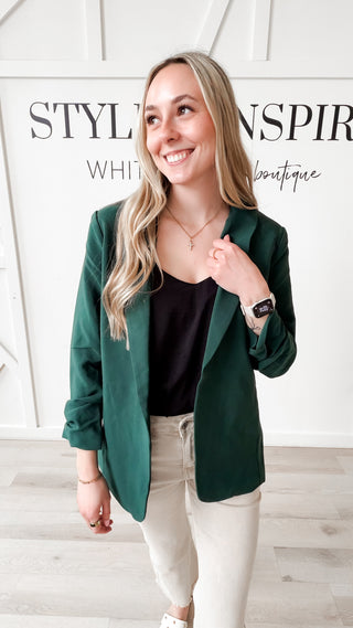 Aria 3/4 Ruched Sleeve Blazer