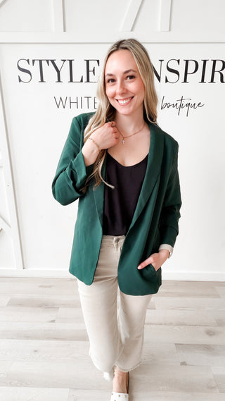 Aria 3/4 Ruched Sleeve Blazer