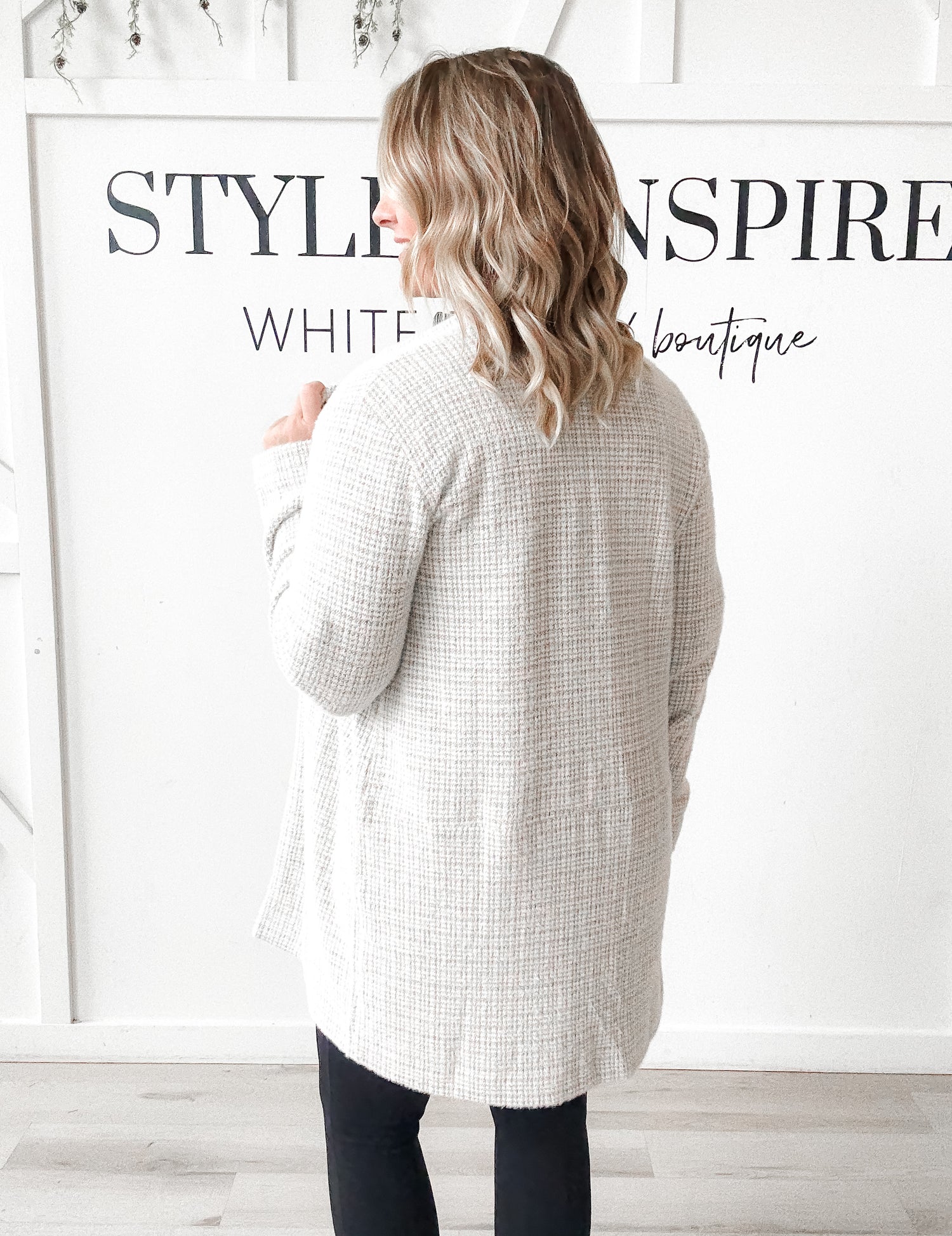 Rachael Cashmere Houndstooth Coatigan