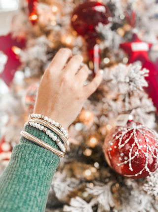 Pearl and Metallic Coil Bracelets