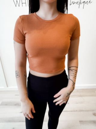 Reece Ribbed Short Sleeve Crop Top *Final Sale*