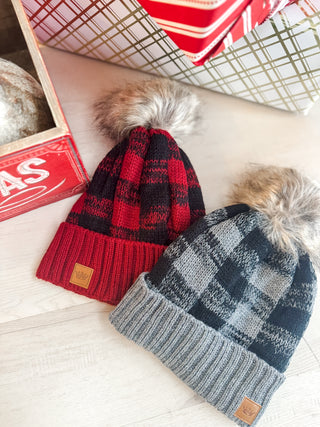 Buffalo Plaid Pom Hat *Final Sale*