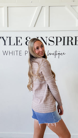 Blythe Stitched Stripe Open Cardigan