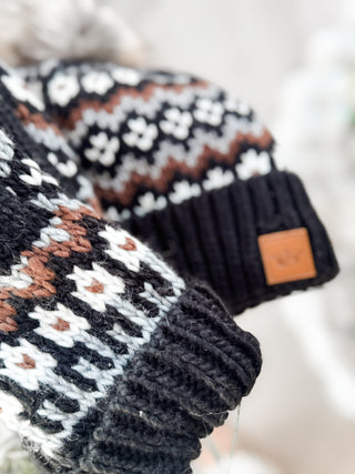 Winter Pattern Pom Hats *Final Sale*