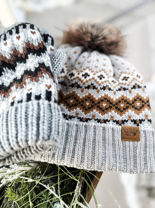 Winter Pattern Pom Hats *Final Sale*