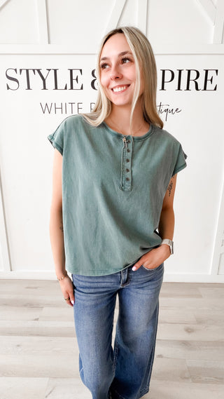 Marlys Cap Sleeve Henley
