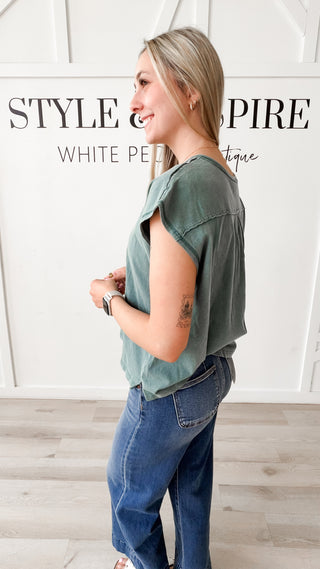 Marlys Cap Sleeve Henley