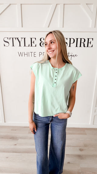 Marlys Cap Sleeve Henley