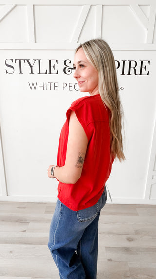 Marlys Cap Sleeve Henley