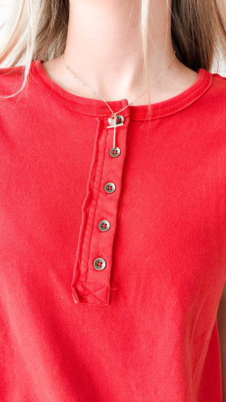 Marlys Cap Sleeve Henley
