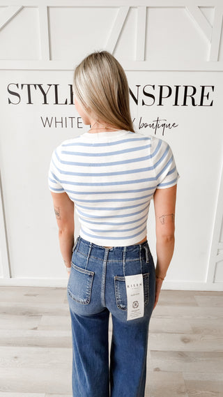 Mallory Crop Stripe Tee