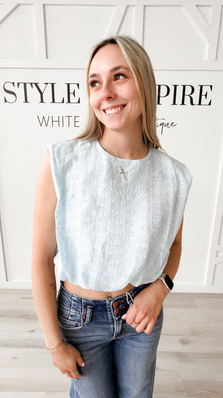 Gretchen Bubble Hem Eyelet Tank