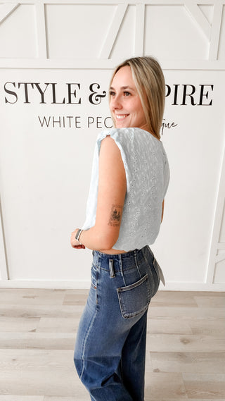 Gretchen Bubble Hem Eyelet Tank