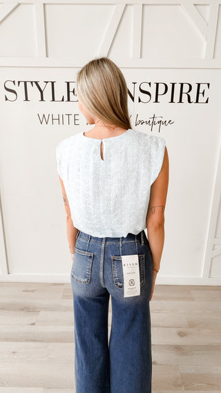 Gretchen Bubble Hem Eyelet Tank