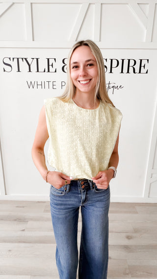 Gretchen Bubble Hem Eyelet Tank