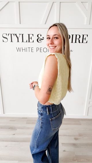 Gretchen Bubble Hem Eyelet Tank