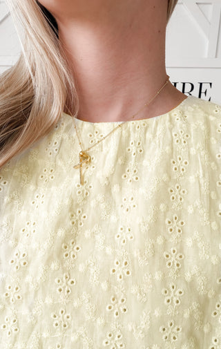 Gretchen Bubble Hem Eyelet Tank