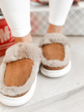 Faux Furt Suede Fuzzy Slippers  *Final Sale*