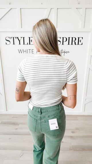 Naomi Striped Rib Tee