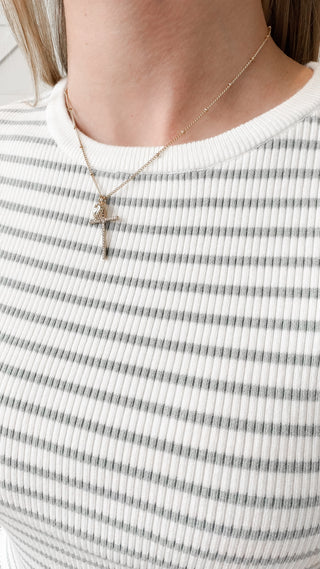 Naomi Striped Rib Tee