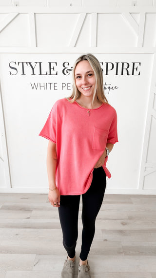 Quinn Oversized Pocket Knit Top