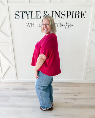 Nancy Boatneck Modal Half Sleeve Top *final sale*