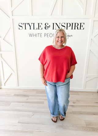Nancy Boatneck Modal Half Sleeve Top *final sale*