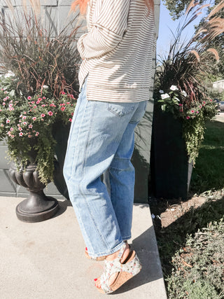 High Rise Cropped Barrel Jeans
