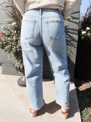 High Rise Cropped Barrel Jeans