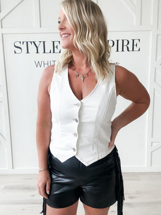Janet V-Neck Button Down Vest