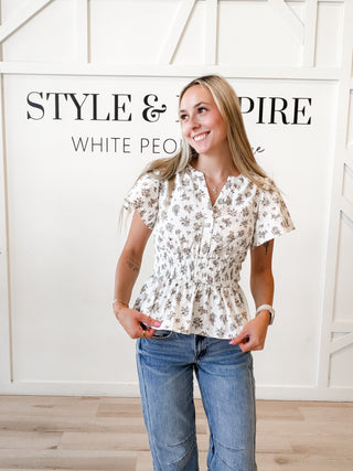 Kay Floral Peplum Top