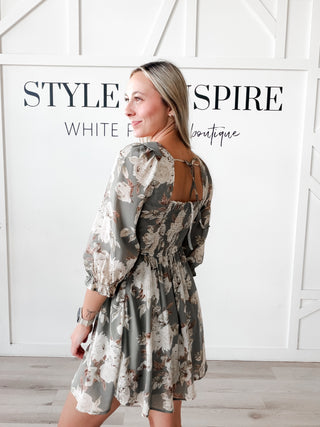 Lexi 3/4 Sleeve Floral Mini Dress