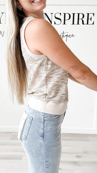 Gemma V-Neck Embo Knit Vest