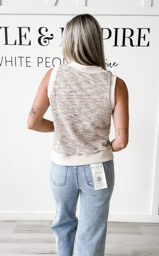 Gemma V-Neck Embo Knit Vest