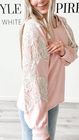 Colleen Lace Sleeved Hoodie