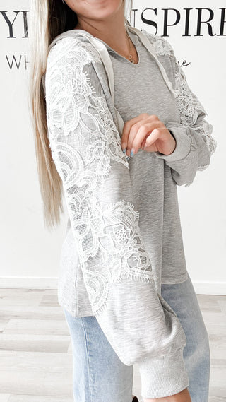 Colleen Lace Sleeved Hoodie