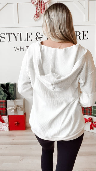 Elyse Mixed Media Hooded Cardigan