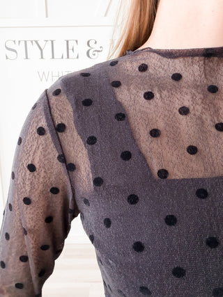 Alison Polka Dot Semi Sheer Top