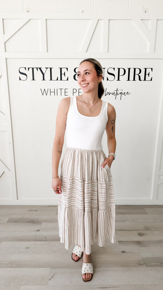 Amari Tiered Skirt Midi Dress