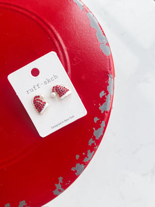 Santa Hat Stud Earrings. *Final Sale*