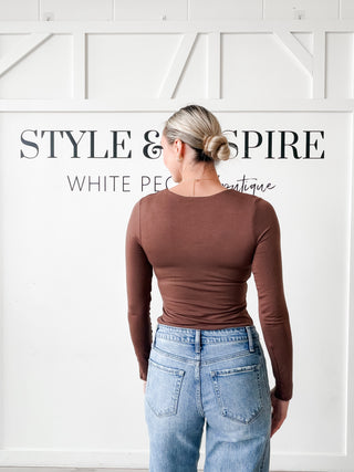 Tiffany Double Layer Long Sleeve Top