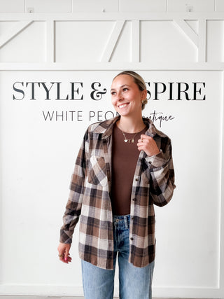 Nina Plaid Button Up Top