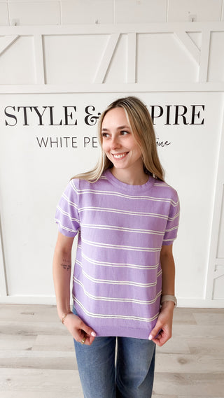 Carrie Stripe Knit Tee