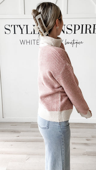 Sabrina Marled Rib Turtle Neck Sweater