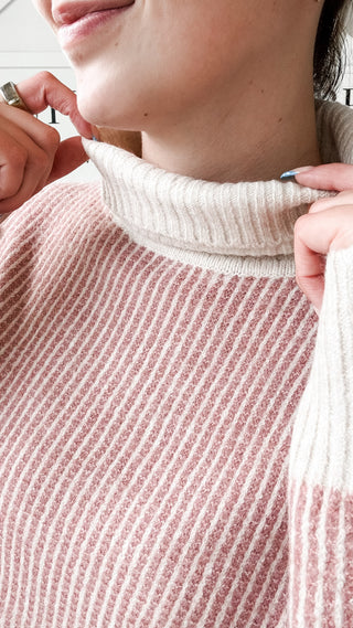 Sabrina Marled Rib Turtle Neck Sweater