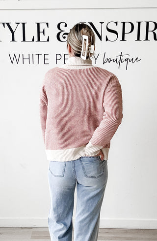 Sabrina Marled Rib Turtle Neck Sweater