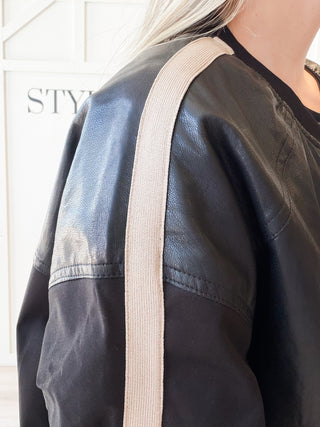 Darla Mixed Media Bomber Jacket