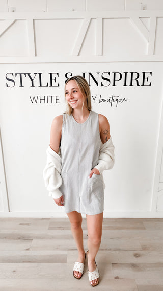 Rebecca Seersucker Stripe Sleeveless Romper