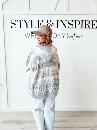 Montana Patterned Knit Poncho Cardigan