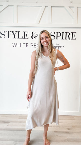 Piper Asymmetrical Hem Midi Dress